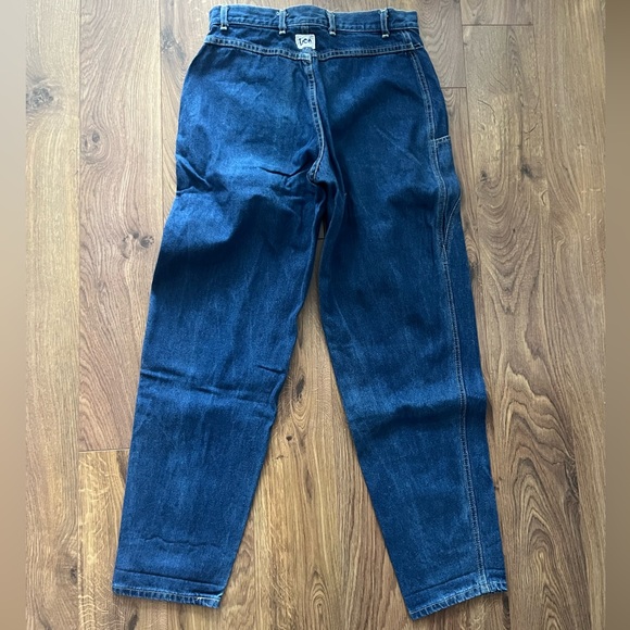 Vintage Lee Brand medium wash straight leg jeans with Carpenter style detailing - Picture 3 of 9